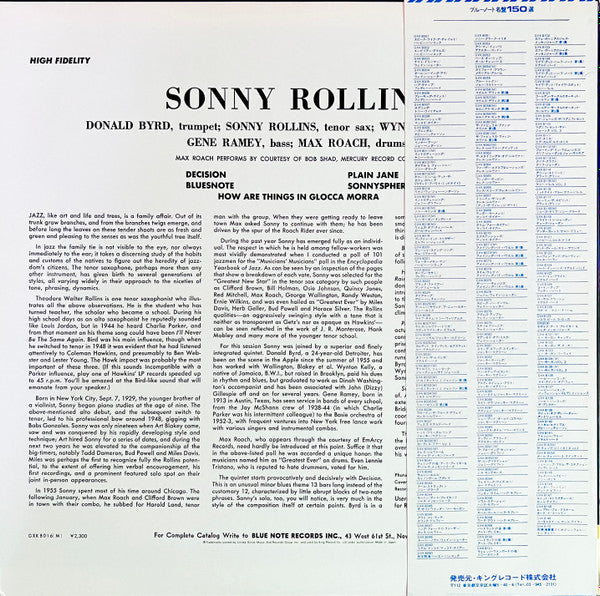 Release: Sonny Rollins Volume 1-Vinyl-Japan-1977-GXK 8016(M), GXK 8016 (M), BLP 1542, 1542-6731146