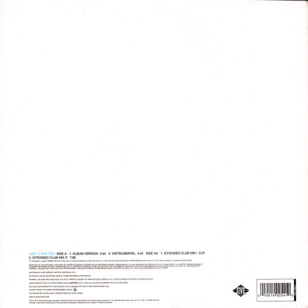 Release: Like I Love You-Vinyl-US-2002-01241-40054-1-1275143