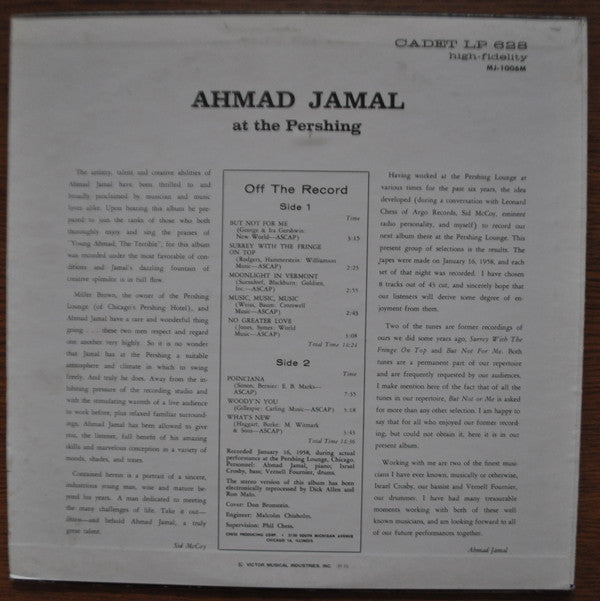 Ahmad Jamal At The Pershing