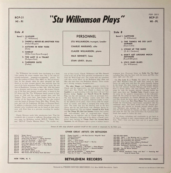 Master Release: Stu Williamson Plays by Stu Williamson