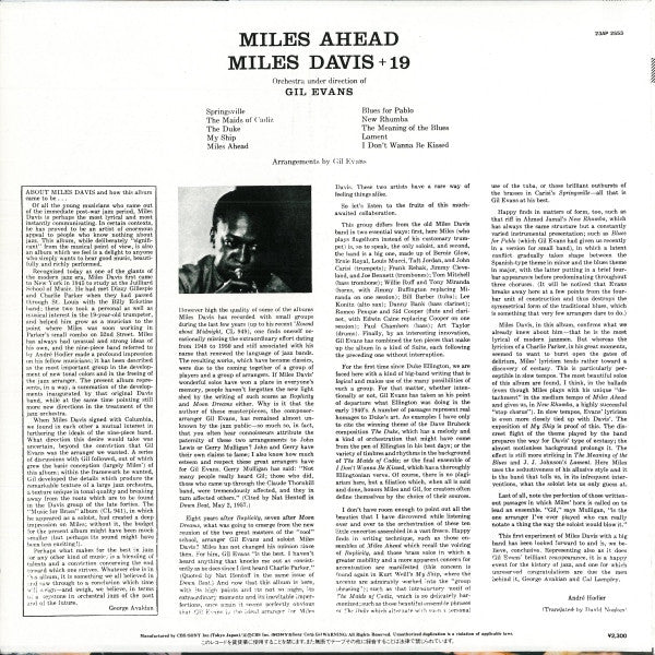 Release: Miles Ahead-Vinyl-Japan-1983-23AP 2553-3548680