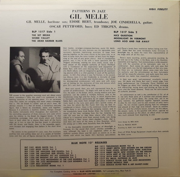 Master Release: Patterns In Jazz by Gil Mellé