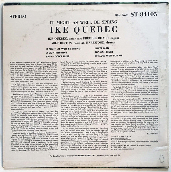 Release: It Might As Well Be Spring-Vinyl-US-1962-BST-84105-4500826