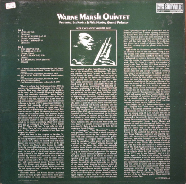 Master Release: Jazz Exchange Vol. 1 by Warne Marsh Quintet