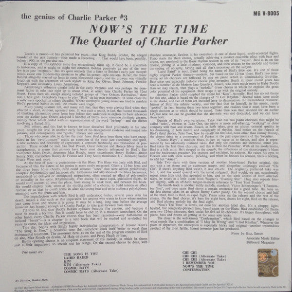 Master Release: Now's The Time by The Charlie Parker Quartet