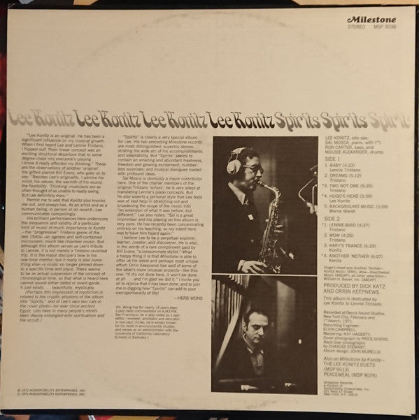 Release: Spirits-Vinyl-US-1972-MSP-9038-4839749