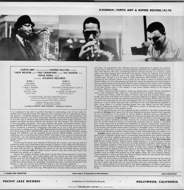 Release: Katanga!-Vinyl-Japan-1992-PJ-0070, PJ-0070-5243013