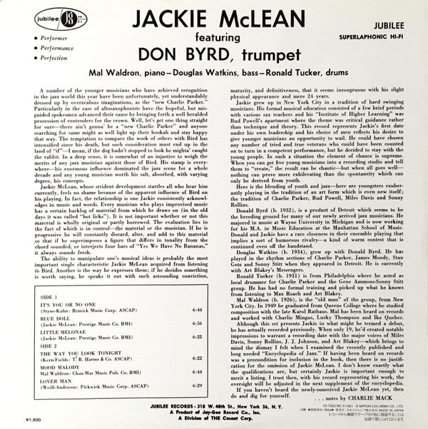 The Jackie McLean Quintet