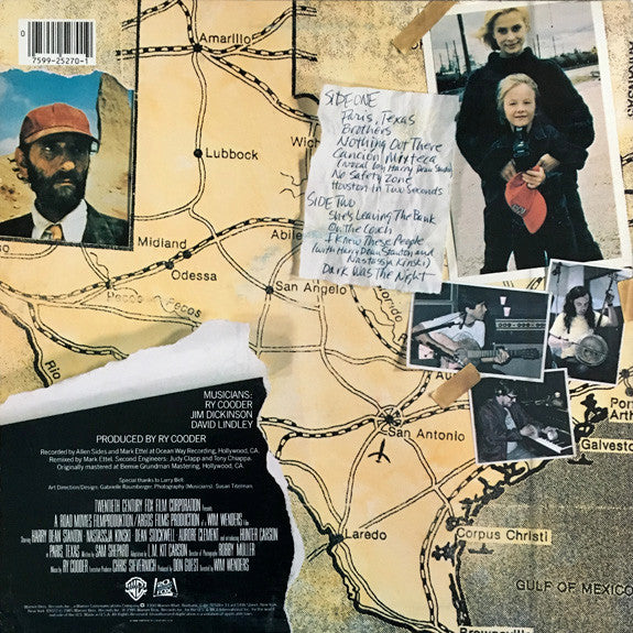 Release: Paris, Texas (Original Motion Picture Soundtrack)-Vinyl-US-1985-9 25270-1 E, 1-25270-8292977
