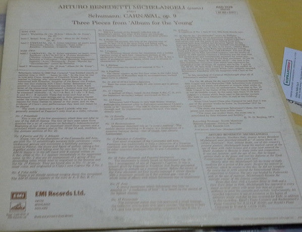 Release: Carnaval Op. 9 & Tre Pezzi Da "Album Für Die Jugend"-Vinyl-UK-1975-ASD 3129 , ASD. 3129 , 0C 063 ○ 02613-6685406