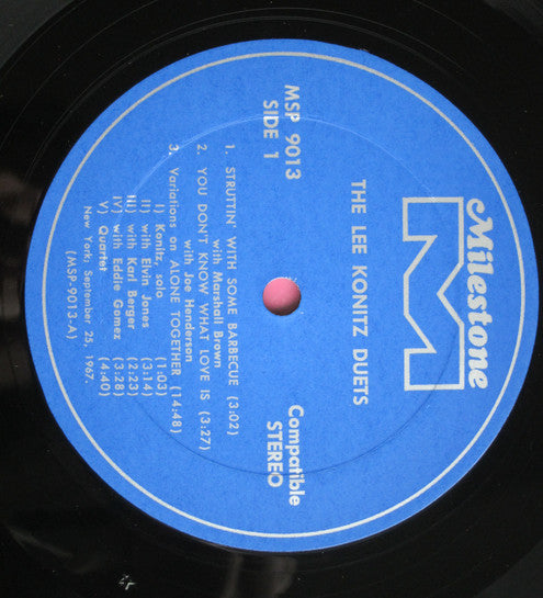 Release: The Lee Konitz Duets-Vinyl-US-1968-MSP 9013-1338105