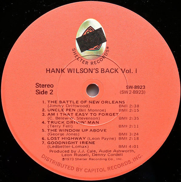 Hank Wilson's Back Vol. I
