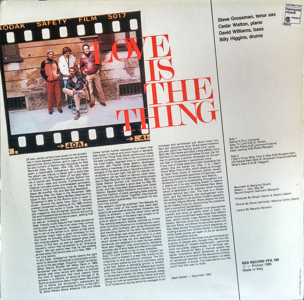 Master Release: Love Is The Thing by Steve Grossman