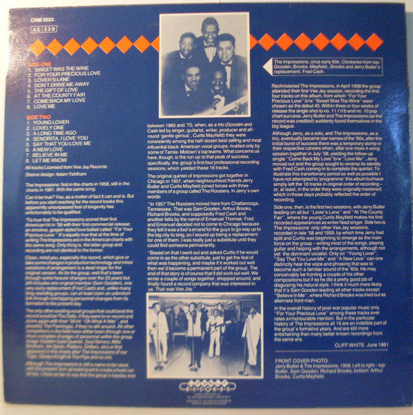 Release: For Your Precious Love-Vinyl-UK-1981-CRM 2023-3497181
