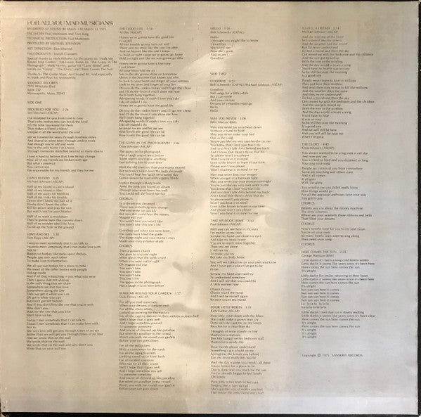 Release: For All You Mad Musicians-Vinyl-US-1975-SR-0751-3245788