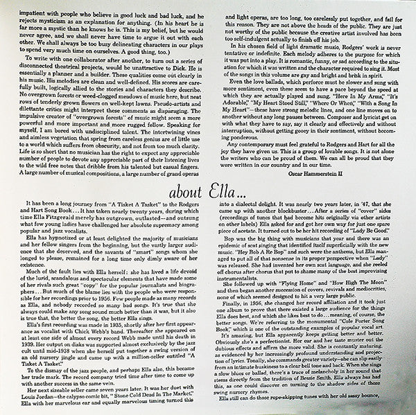 Ella Fitzgerald Sings The Rodgers And Hart Song Book