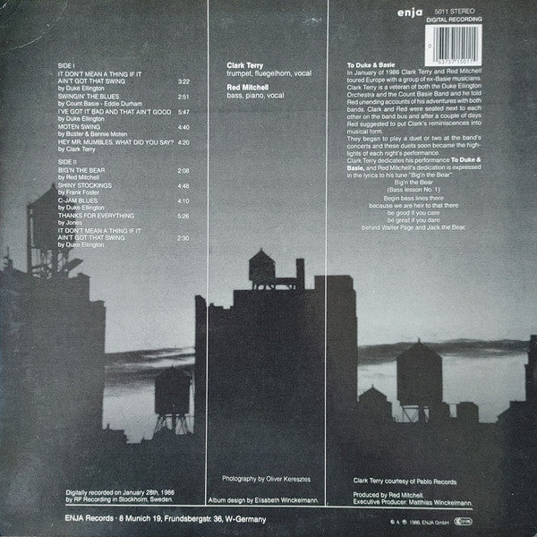 Release: To Duke And Basie-Vinyl-Germany-1986-enja 5011-3760148