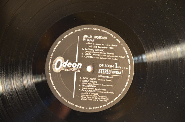 Amalia Rodrigues In Japan - Live In Japan At Tokio Sankei Hall, 2nd September 1970