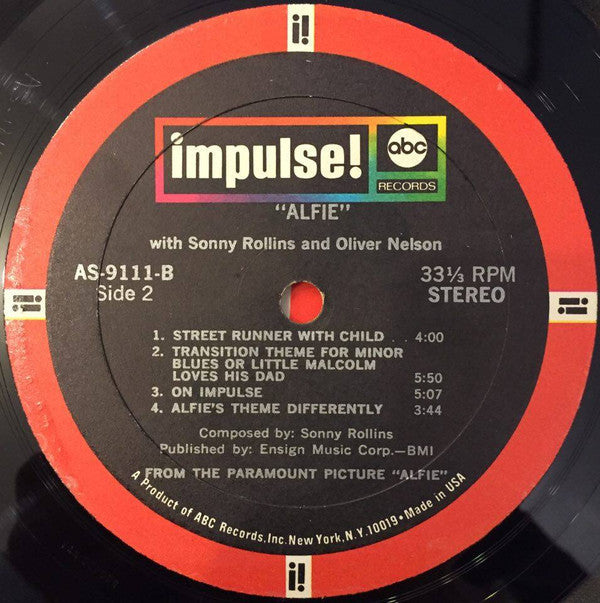 Master Release: Original Music From The Score "Alfie" by Sonny Rollins