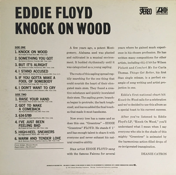 Release: Knock On Wood-Vinyl-Canada-1981-SD 7714, SD 07714-9726991