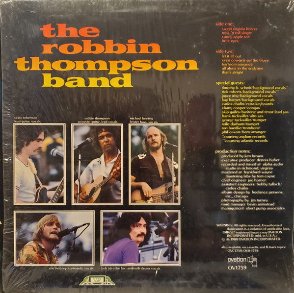 Master Release: Two "B's" Please by The Robbin Thompson Band