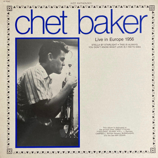 Master Release: Live In Europe 1956 by Chet Baker
