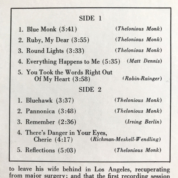 Thelonious Alone In San Francisco