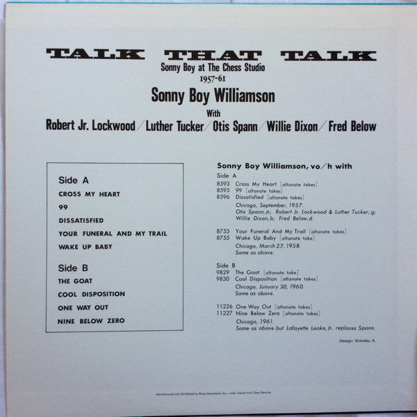 Talk That Talk (Sonny Boy At The Chess Studio 1957-61)