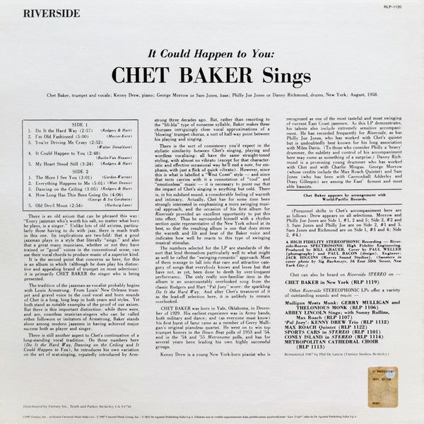 Master Release: It Could Happen To You - Chet Baker Sings by Chet Baker
