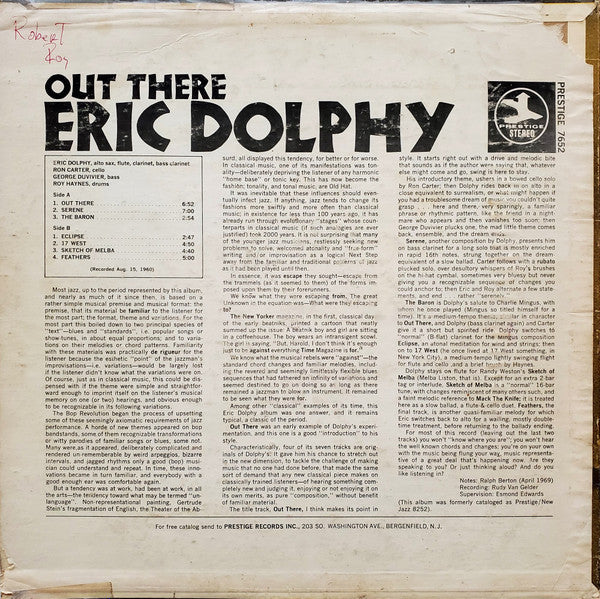 Release: Out There-Vinyl-US-1969-PR 7652, PRST 7652-2158955