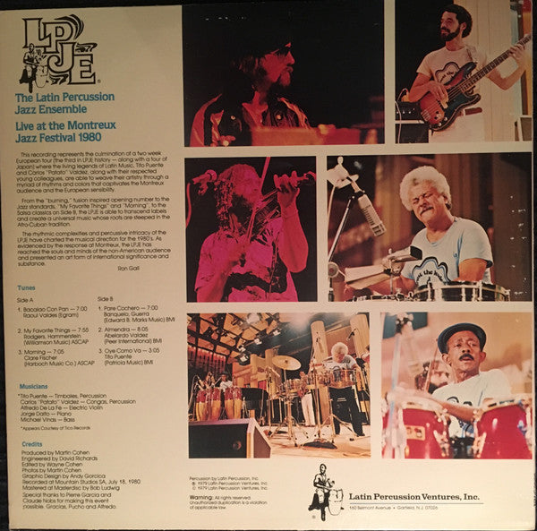 Master Release: Live At The Montreux Jazz Festival 1980 by The Latin Percussion Jazz Ensemble