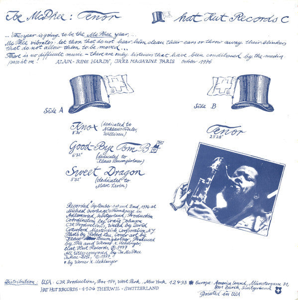 Master Release: Tenor by Joe McPhee