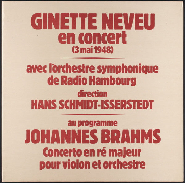 Master Release: Ginette Neveu En Concert (3 Mai 1948) by Ginette Neveu