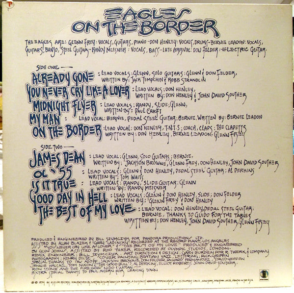 Release: On The Border-Vinyl-US-1980-7E-1004-8852074