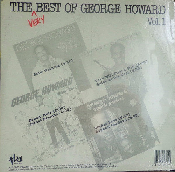 Release: The Very Best Of George Howard Vol. 1-Vinyl-US-1988-TBA 233-2216808