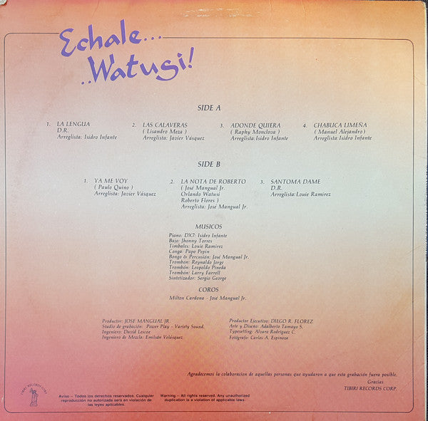 Release: Echale... .. Watusi! Ya Me Voy-Vinyl-US-1987-TR 681, #0681-9582251