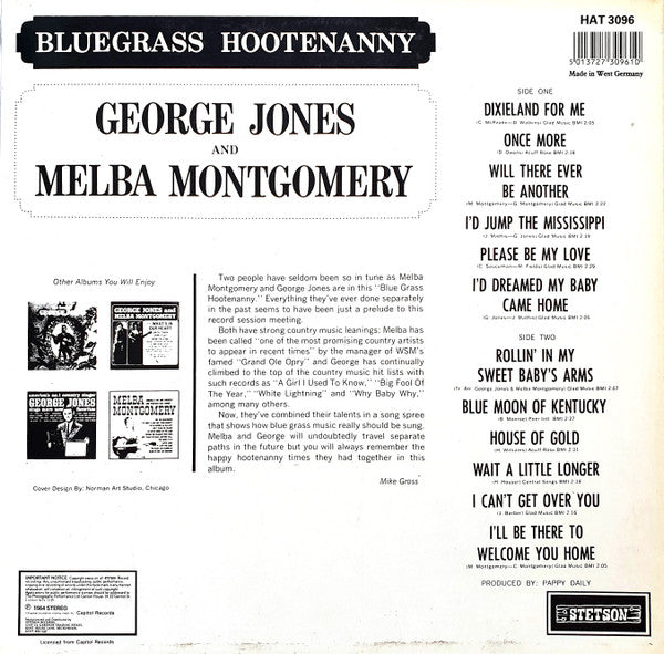 Master Release: Bluegrass Hootenanny by George Jones & Melba Montgomery