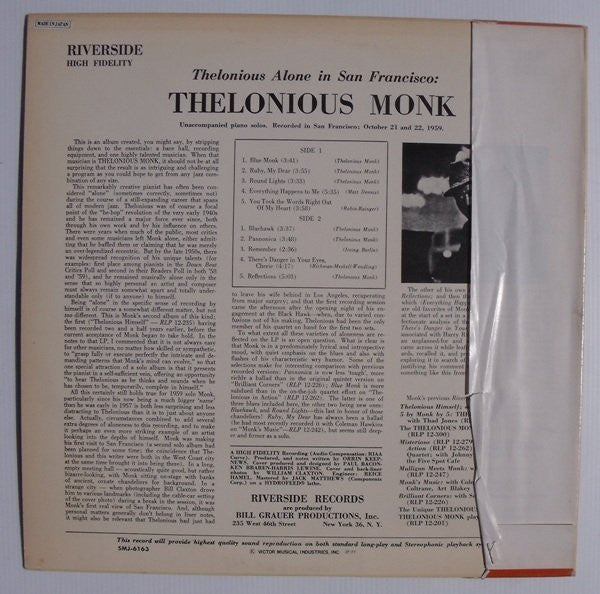 Thelonious Alone In San Francisco