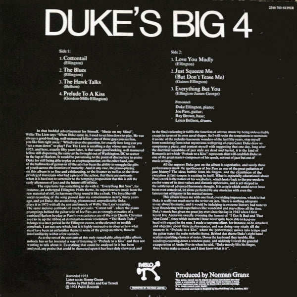 Release: Duke's Big 4-Vinyl-UK-1974-2310 703-8610704