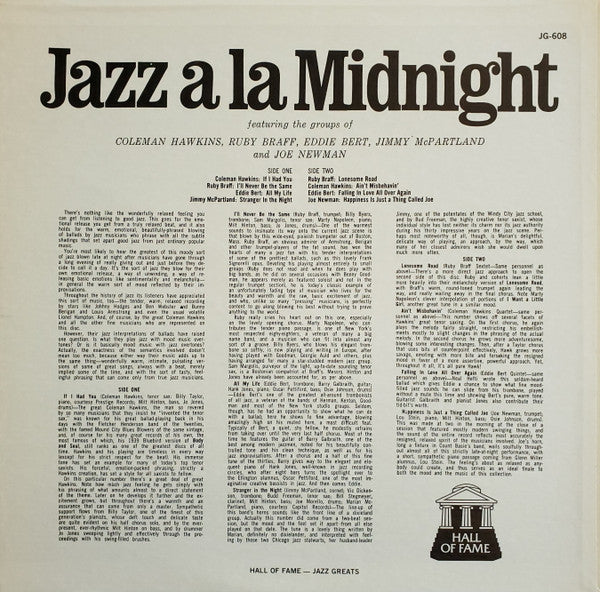 Master Release: Jazz A La Midnight by Coleman Hawkins
