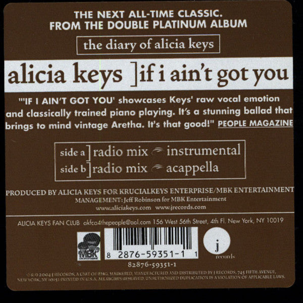 Master Release: If I Ain't Got You by Alicia Keys