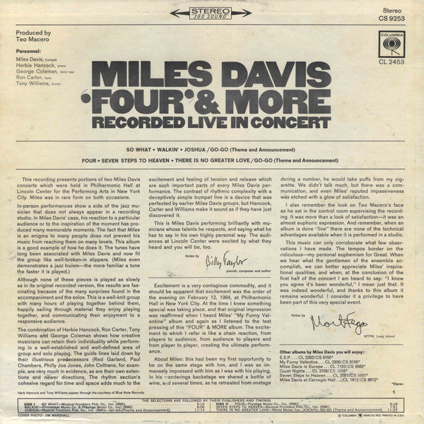 Release: 'Four' & More (Recorded Live In Concert)-Vinyl-US-1966-CS 9253-1494247