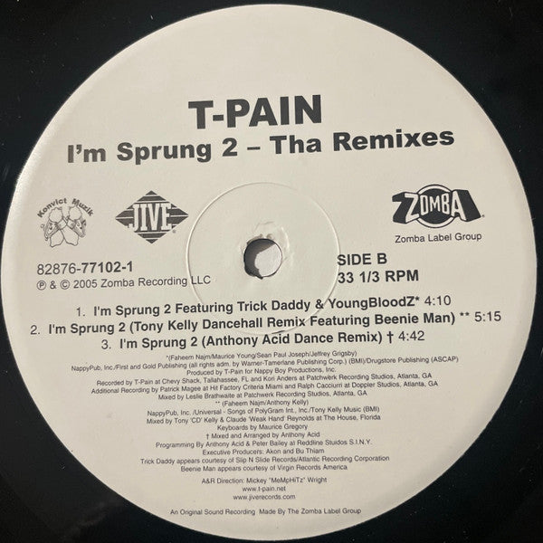 Master Release: I'm N Luv (Wit A Stripper) / I'm N Luv (Wit A Dancer) / I'm Sprung 2 (Tha Remixes) by T-Pain