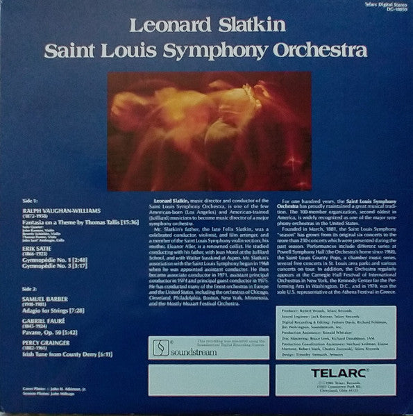 Fantasia On A Theme By Thomas Tallis, Adagio For Strings, Irish Tune From County Derry, Pavane, Gymnopedies Nos.1 And 3