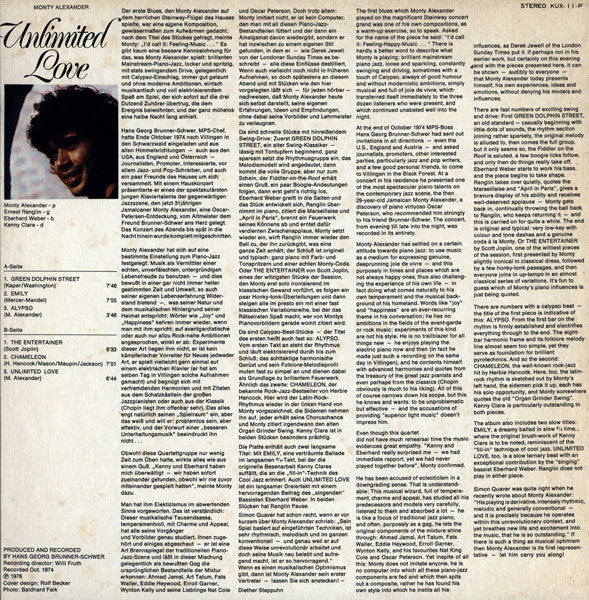 Master Release: Unlimited Love - Live & In Concert by Monty Alexander