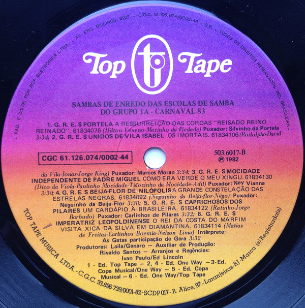 Sambas De Enredo Das Escolas De Samba Do Grupo 1A - Carnaval 83