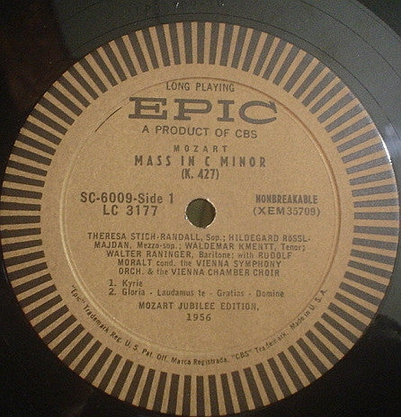 Release: Grosse Messe c-moll KV 427 (unvollendet)-Vinyl-US-1955-SC-6009-7307640