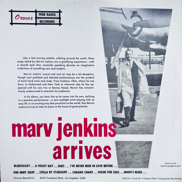 Release: Marv Jenkins Arrives-Vinyl-US-1960-MG 1001-3997277
