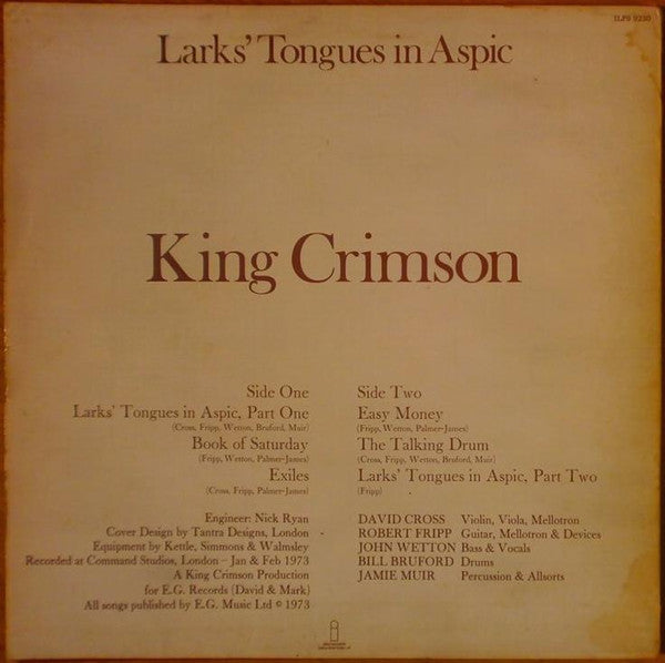 Larks' Tongues In Aspic