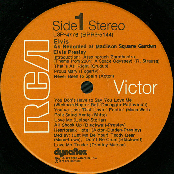 Elvis As Recorded At Madison Square Garden